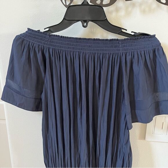 Ramy Brook Jessica Off the Shoulders Mini Dress in Navy Blue XS - Picture 16 of 16